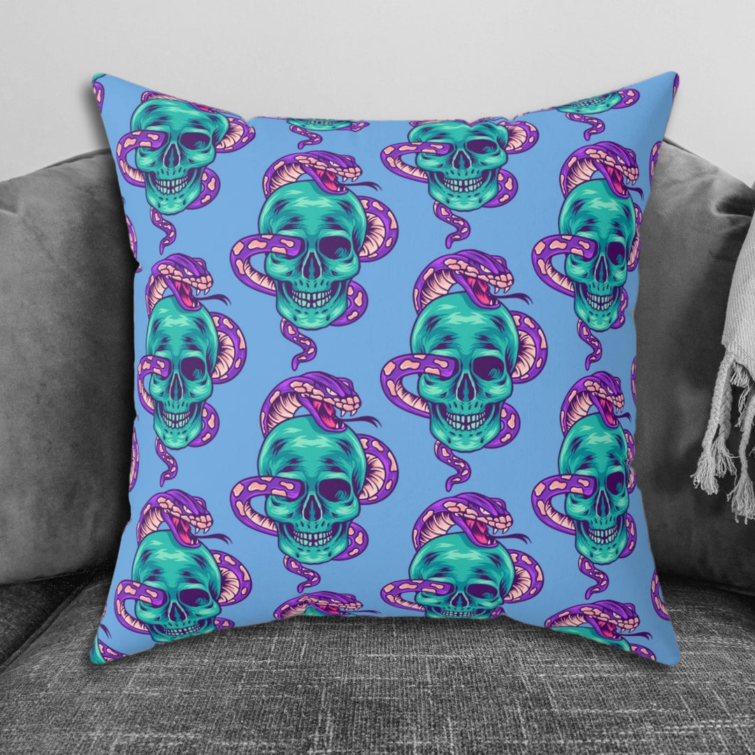 Venom Haus SNAKE SKULL Blue Suede Pillow venom-haus-snake-skull-blue-suede-pillow