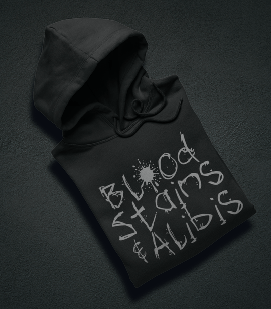 Printify Hoodie Venom Haus | BLOOD STAINS AND ALIBIS | Premium Graphic Hoodie