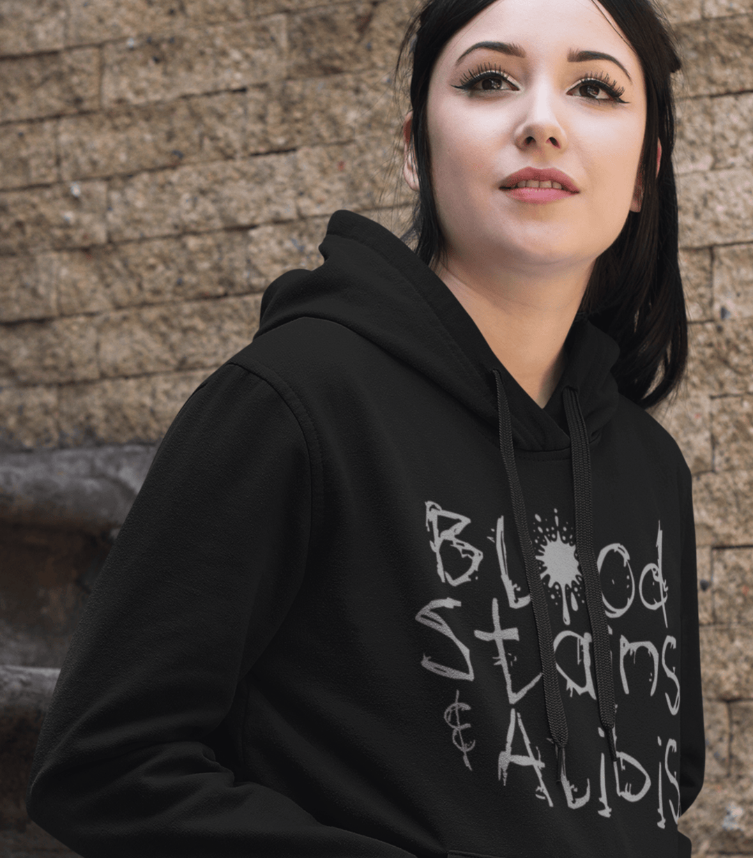 Printify Hoodie Venom Haus | BLOOD STAINS AND ALIBIS | Premium Graphic Hoodie