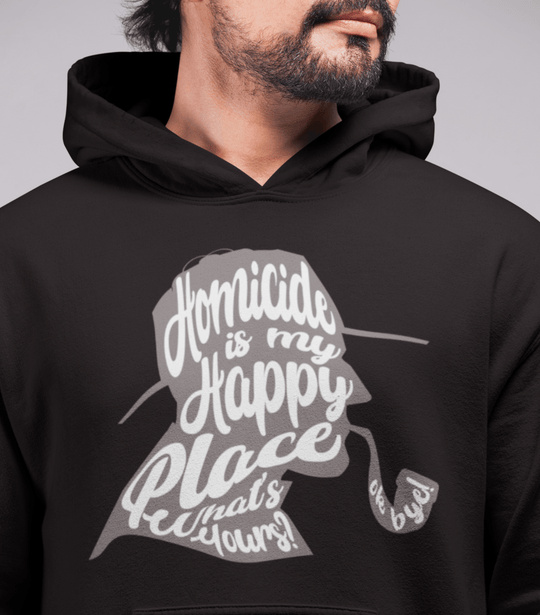 Printify Hoodie Venom Haus | HOMICIDE IS MY HAPPY PLACE | Premium Graphic Hoodie