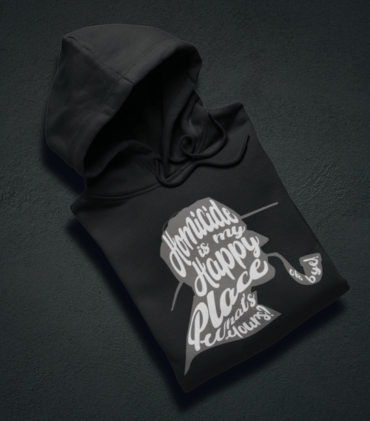 Printify Hoodie Venom Haus | HOMICIDE IS MY HAPPY PLACE | Premium Graphic Hoodie