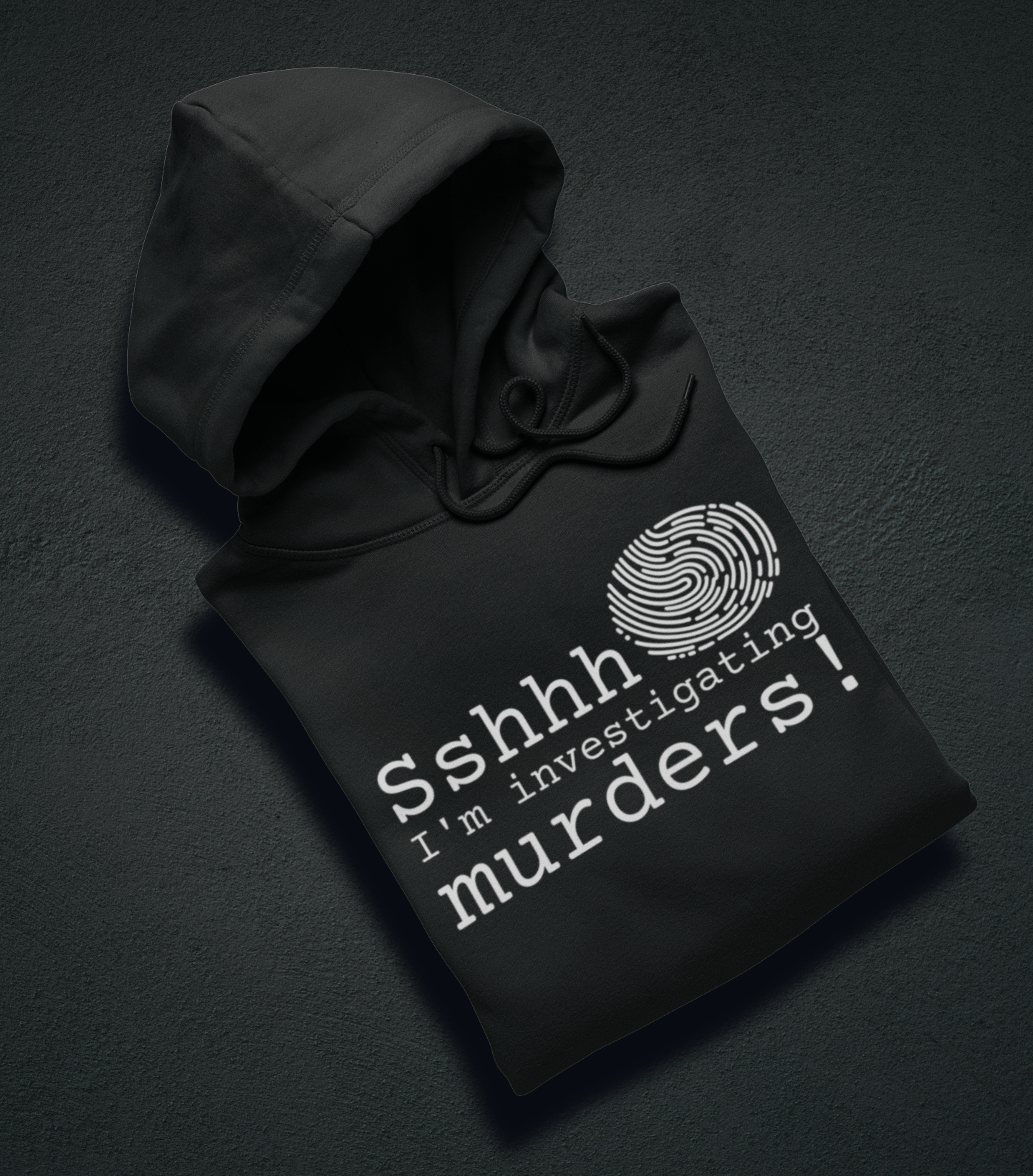 Printify Hoodie Venom Haus | SSHHH I'M INVESTIGATING MURDERS | Premium Graphic Hoodie