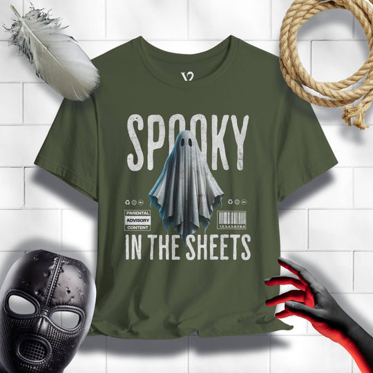 Printify T-Shirt Military Green / S Venom Haus | SPOOKY IN THE SHEETS | Graphic Tee