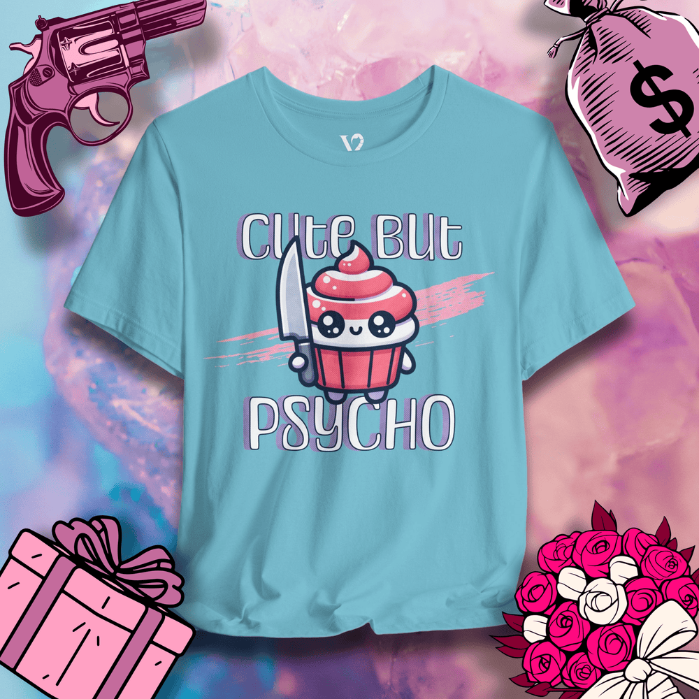 Printify T-Shirt Turquoise / S Venom Haus | CUTE BUT PSYCHO | Graphic Tee